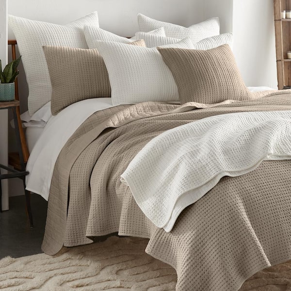 Levtex Home Mills Waffle 3-Pc. Bedspread Set, Queen - Taupe