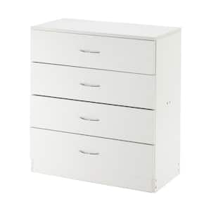4-Drawers White Simple Chest of Drawers 26 in. W x 28.7 in. H