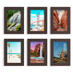 Modern 5 in. x 7 in. Brown Picture Frame (Set of 6)
