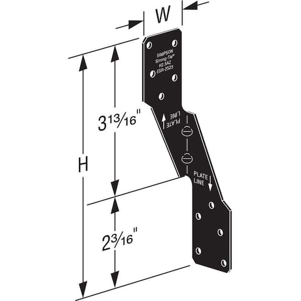 Simpson Strong-Tie Outdoor Accents H2. 5APC 18-Gauge ZMAX, Black