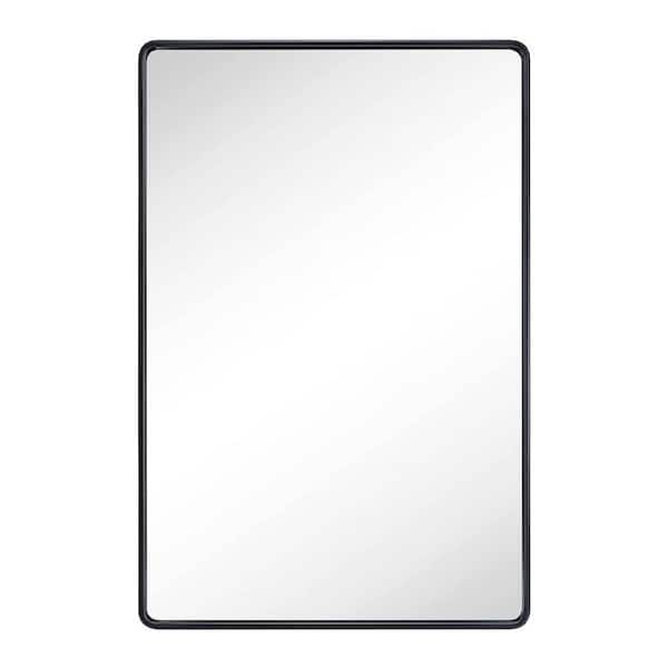 Unbranded 24 in. W x 36 in. H Rounded Corner Rectangular Aluminum Framed Wall Mount Modern Decorative Bathroom Vanity Mirror