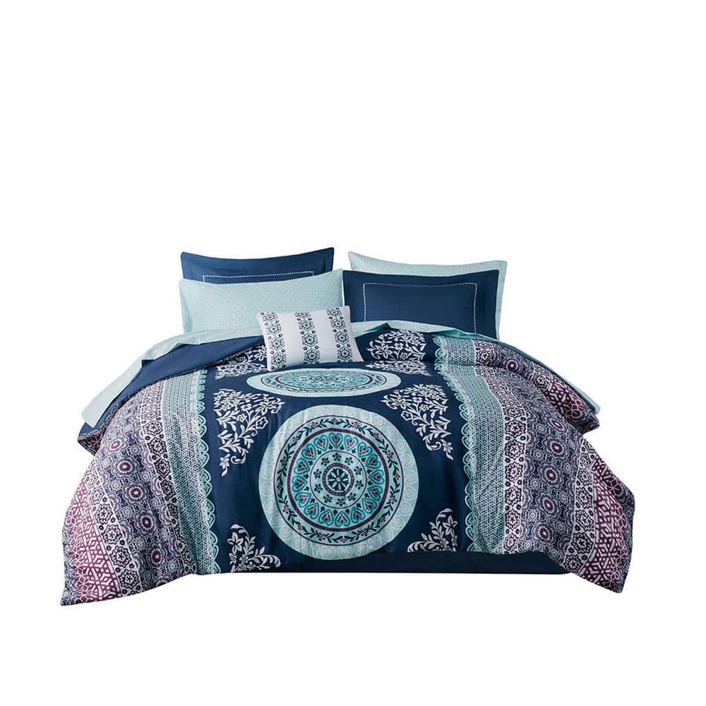 Culudea Boho Mid Century Comforter Set Queen Size, Sun Moon Leaves OrangeSoft Bedding Set With 2 Pillowcases For Girls Teens Kids Boys