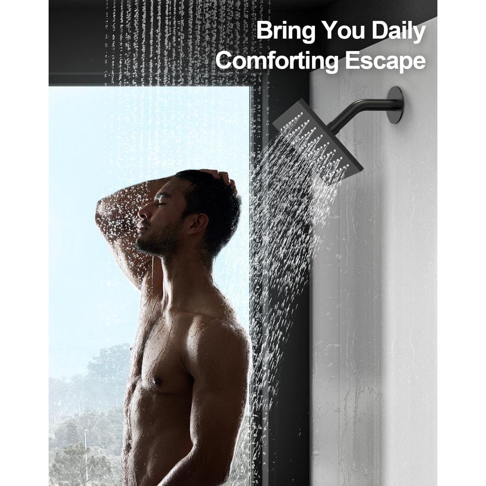 Matte Black Dual Mount Rainfall Shower System with Handheld Spray