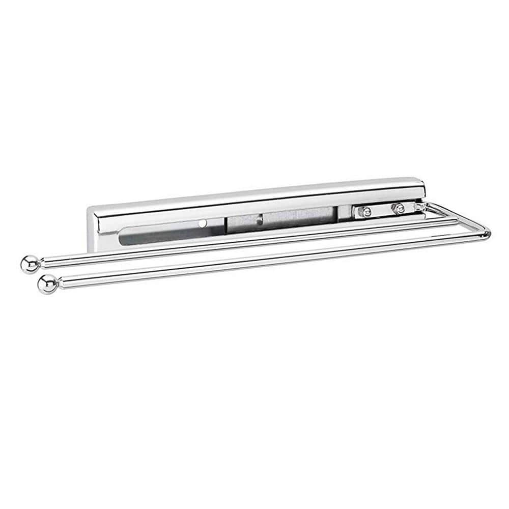 Silver Pull Out Dish Kitchen Towel Holder Under Kitchen Cabinet 2-Prong price history on PriceWatchPro