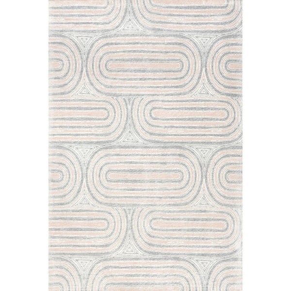 nuLOOM Hartley Grey 8 ft. x 10 ft. Geometric Wool Area Rug