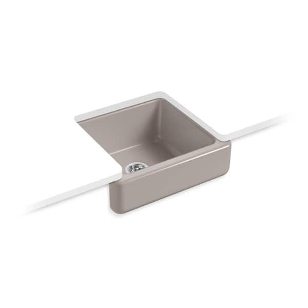 KOHLER Whitehaven 23.5 in. Undermount Cast Iron Single-Bowl Farmhouse Kitchen Sink