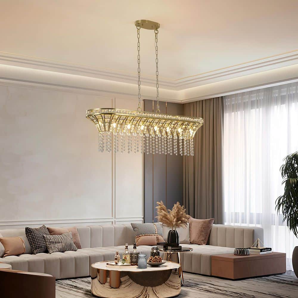 39 in 8-light Luxury Gold Crystal Chandelier Large Ceiling Lighting for Living Room Dining Room Bedroom Hallway price history on PriceWatchPro