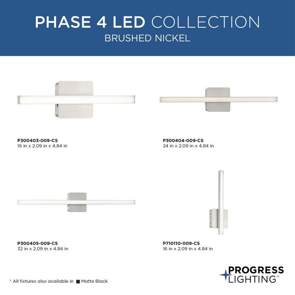 Large Brushed Nickel LED Linear Vanity Light