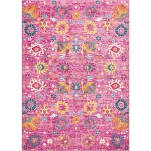 Passion Fuchsia 5 ft. x 7 ft. Floral Transitional Area Rug