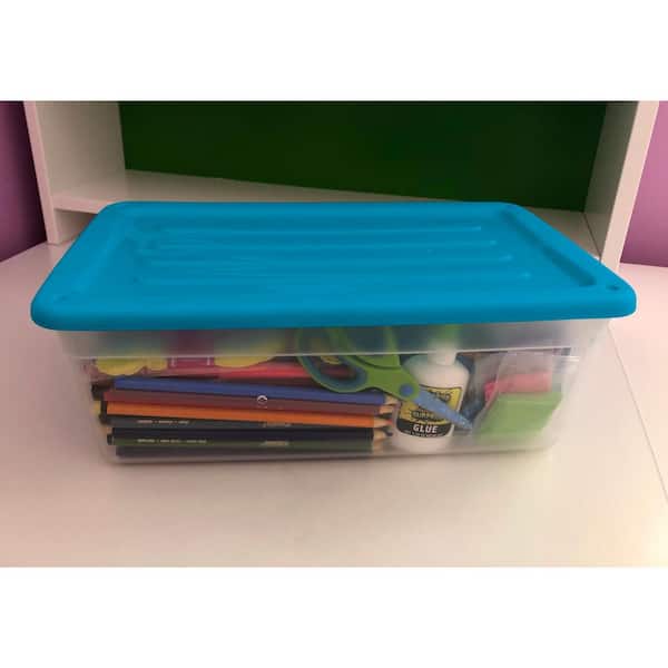 Totally Kitchen Clear Plastic Stackable Storage Bins with Handles | Large  1.6 Gallon
