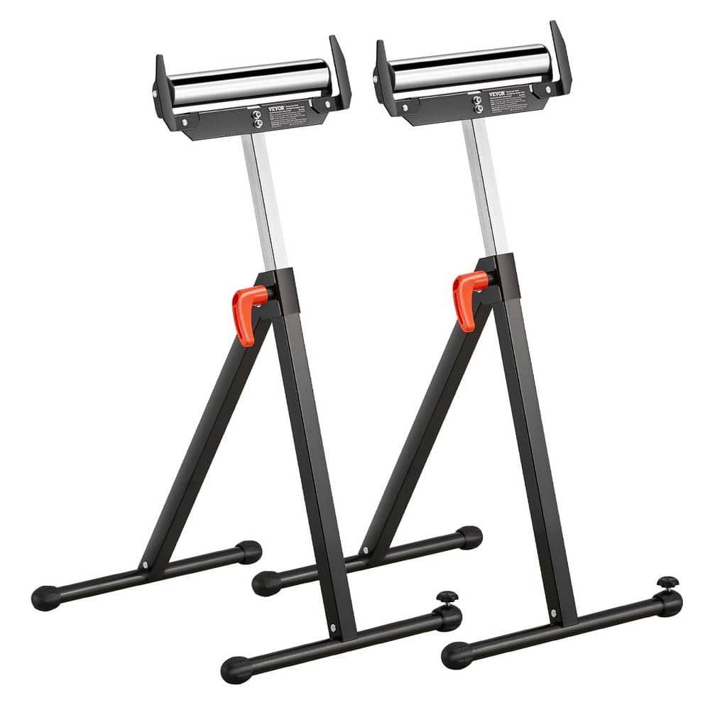 VEVOR 2-Pack Roller Stands 250 lbs. Load Capacity 44.21 in. x 16.93 in. Adjustable Height Folding Rolling Roller Stands DZGTMGGJ2JZ252BN9V0