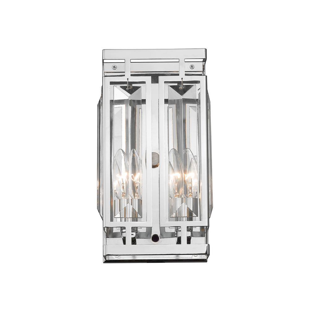 Chrome Crystal Dimmable 2-Light Wall Sconce