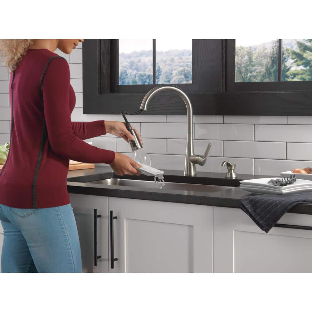 Spotshield Stainless Steel Pull-Down Kitchen Faucet with Soap Dispenser