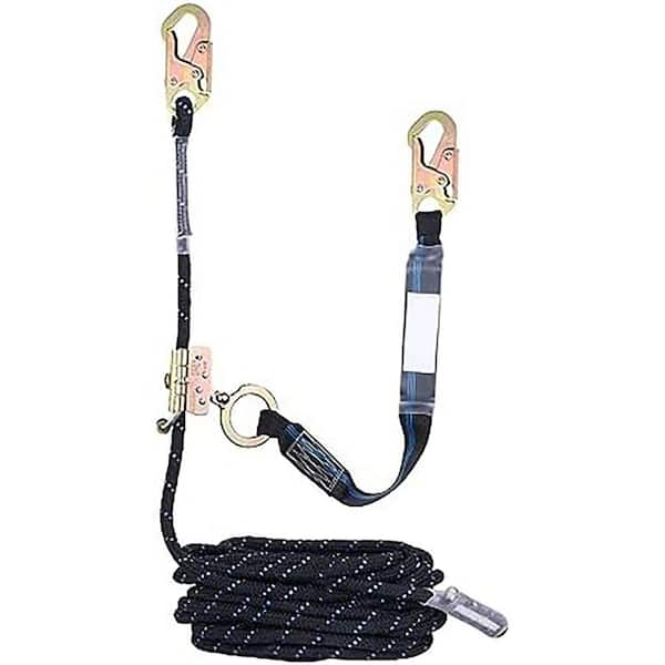 KIWDZFU 50 ft. Vertical Lifeline Assembly with Steel Snap Hook Shock Absorb Lanyard Fall Protection Safety Kit