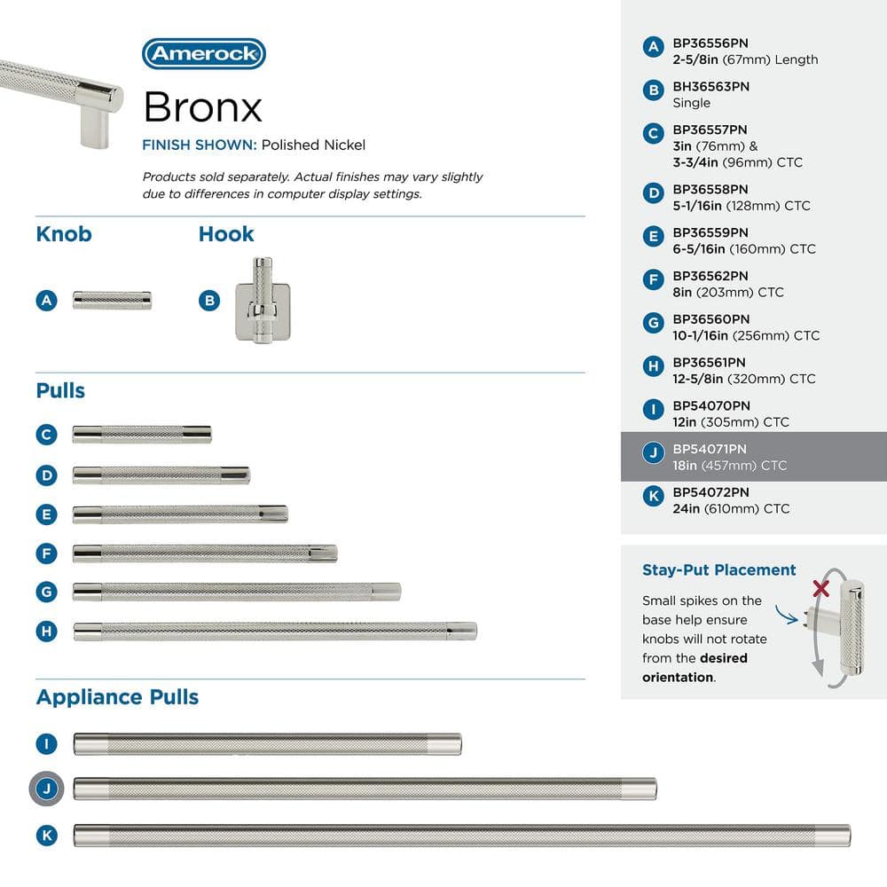 Bronx 18 inch Polished Nickel Modern Industrial Bar Pull