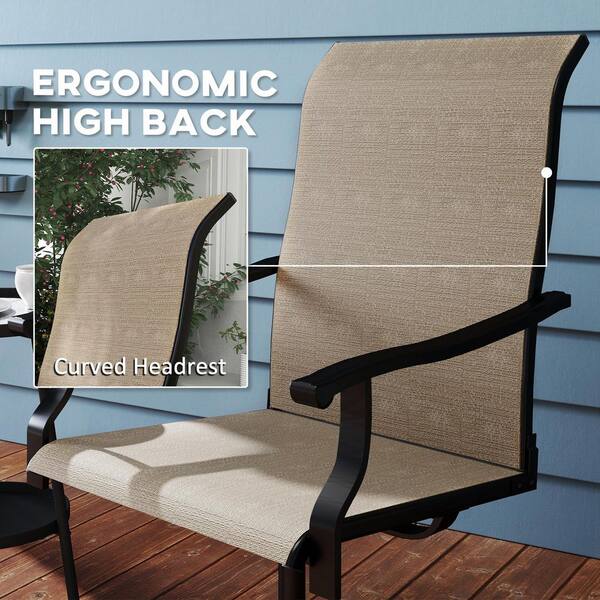 Outsunny Outdoor Patio Swivel Chairs Metal Frame Outdoor Dining 