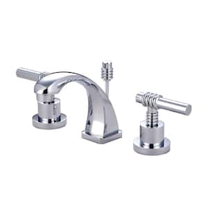Claremont 2-Handle 8 in. Widespread Bathroom Faucets with Brass Pop-Up in Polished Chrome