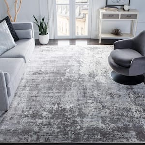 Mirage Gray 5 ft. x 8 ft. Abstract Distressed Area Rug