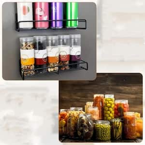 4-Pack Strong Magnetic Spice Rack/Organizer Fridge Storage Shelf for Jars Seasoning Tins Utensils Space Saver Holder