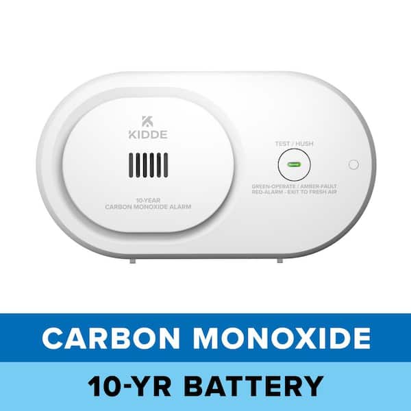 10-Year Worry-Free Battery Carbon Monoxide Detector for Home, LED Warning Lights, COB10