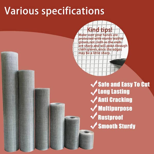 Angel Sar 1/4 in. x 2 ft. x 20 ft. Hardware Cloth, 23 Gauge Hot-dip Galvanized After Welding, Chicken Wire Fence Garden Fencing