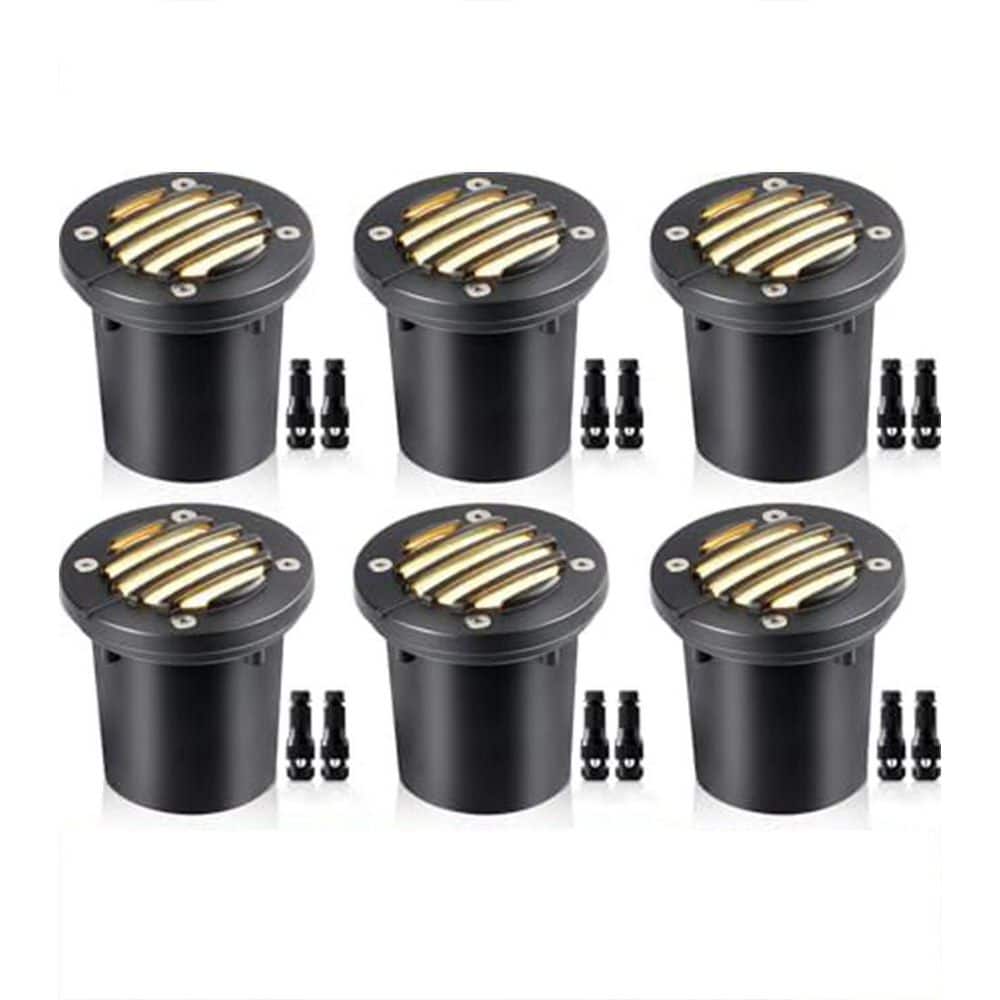 3.15 in. 12W Low Voltage LED Well Lights Grated Top Waterproof In-Ground Outdoor Lighting for Garden Pathway Deck 6 Pack price history on PriceWatchPro