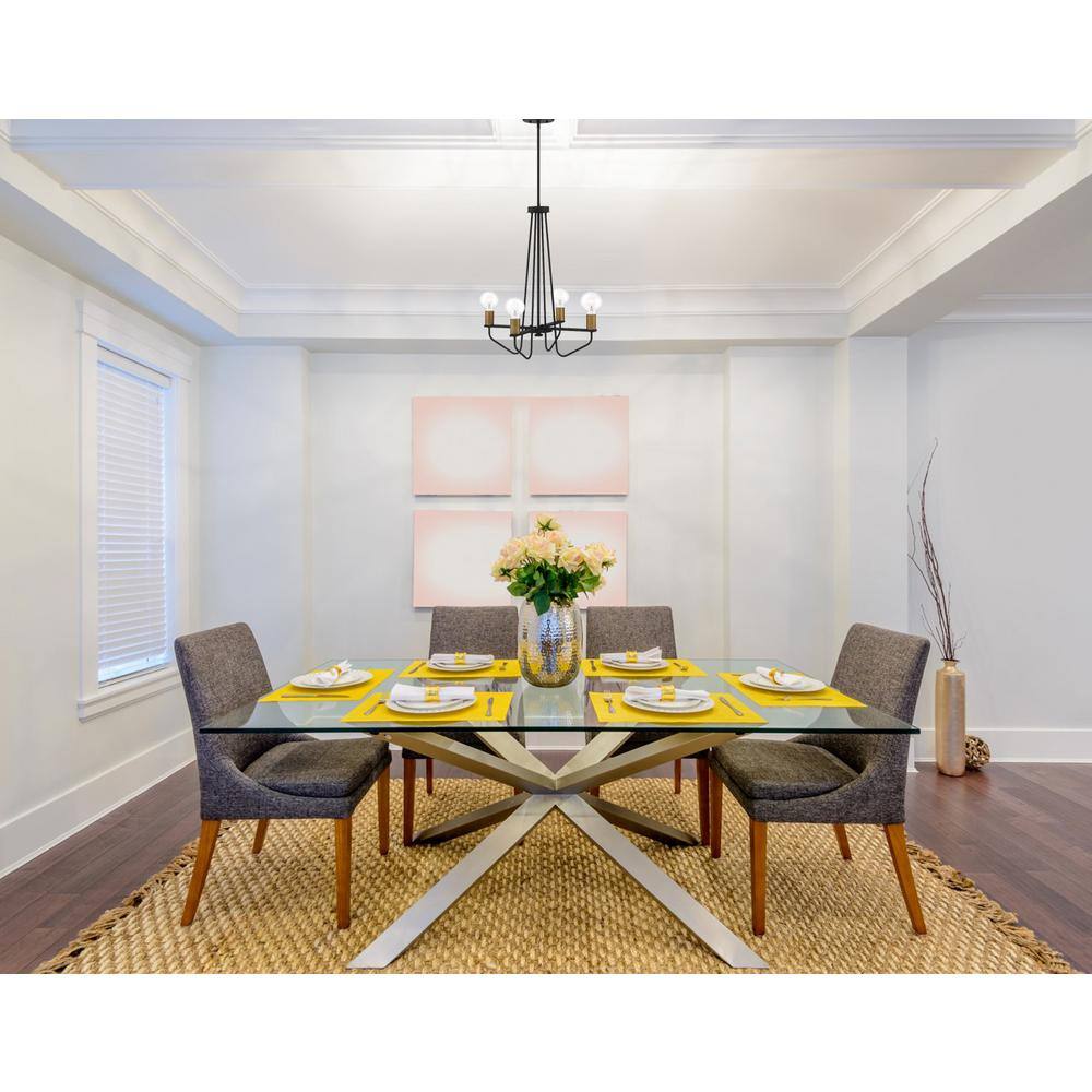 Ravella Black Mini Plug-in Chandelier with Brass Accents