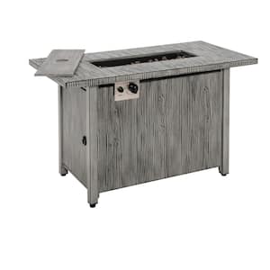 43 in. Propane Gas Fire Pit Table Wood-like Metal Fire Table with Protective Cover