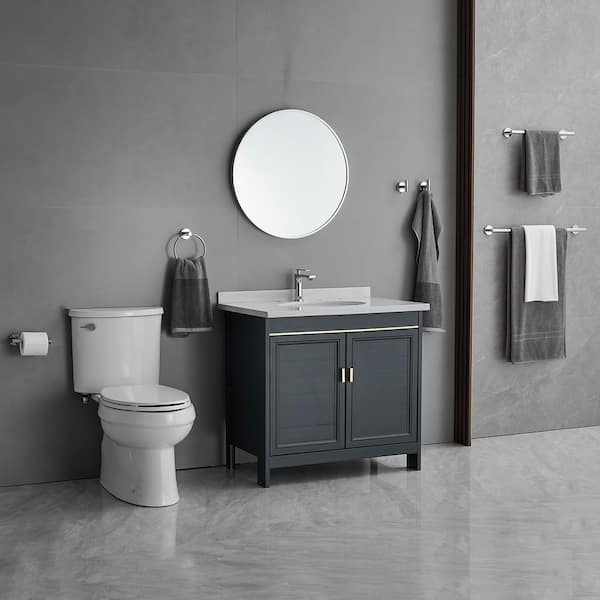 5-Piece Bath Hardware Set with Towel Bar Towel Hook Toilet Paper Holder and Towel Ring Set in Polished Chrome