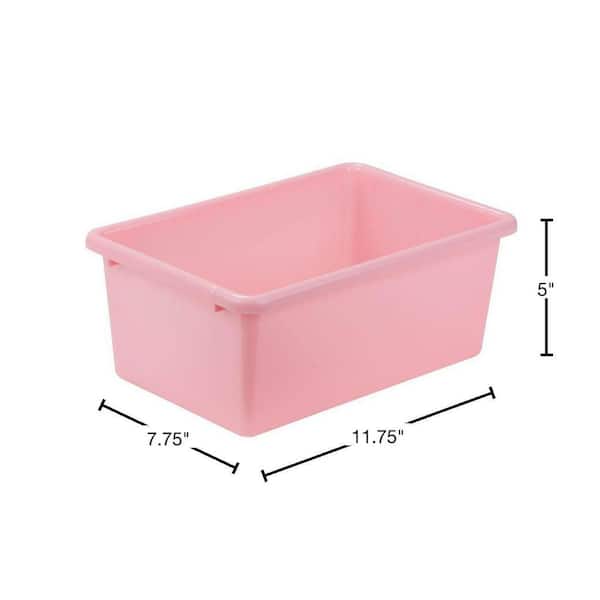 Honey-Can-Do 7.9 qt. Storage Bin in Light Pink