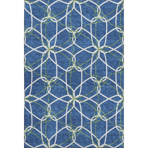 Addison Rugs Mayfield Premium Machine Washable Abstract AMF950 Navy 3 ft. x 4 ft. Area Rug