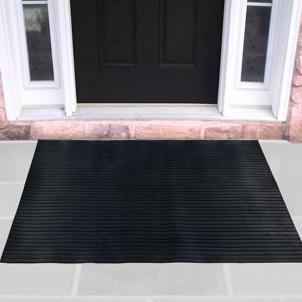 Elephant Print Outdoor Door Mat, Black Modern Polyester Entry Mat, For Home  Decor