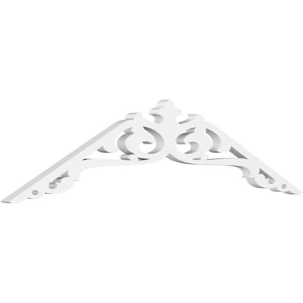 Ekena Millwork 1 in. x 36 in. x 9 in. (6/12) Pitch Amber Gable Pediment Architectural Grade PVC Moulding