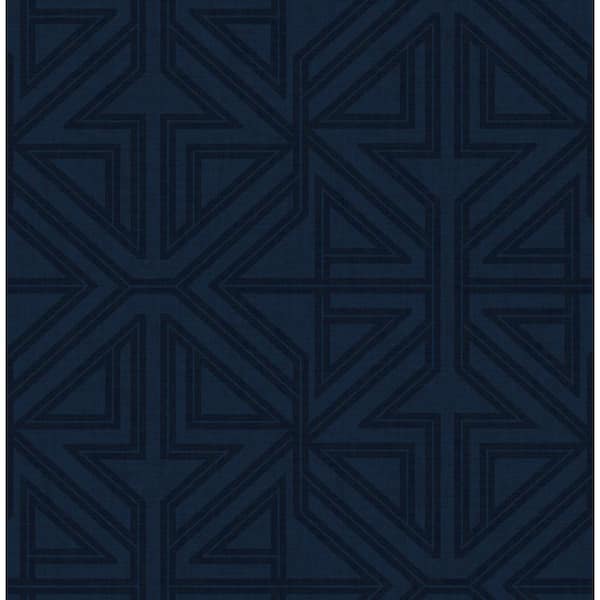 SCOTT LIVING Kachel Indigo Geometric Strippable Non Woven Wallpaper