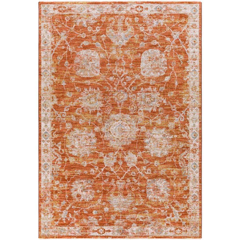 Livabliss Hinata Burnt Orange 5 ft. x 7 ft. Indoor Area Rug ...
