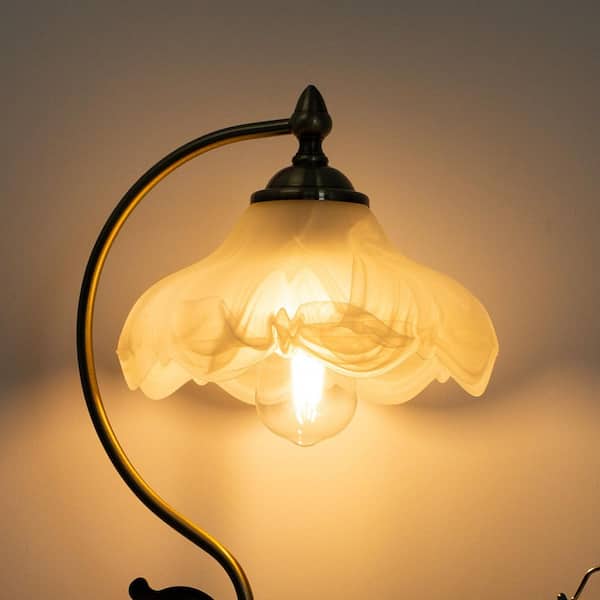 5 in. Milky White Flower Shaped Glass Lamp Shade For Table Lamp Floor Lamps, Bowl Lamp Shade Neckless 1 in. Fitter