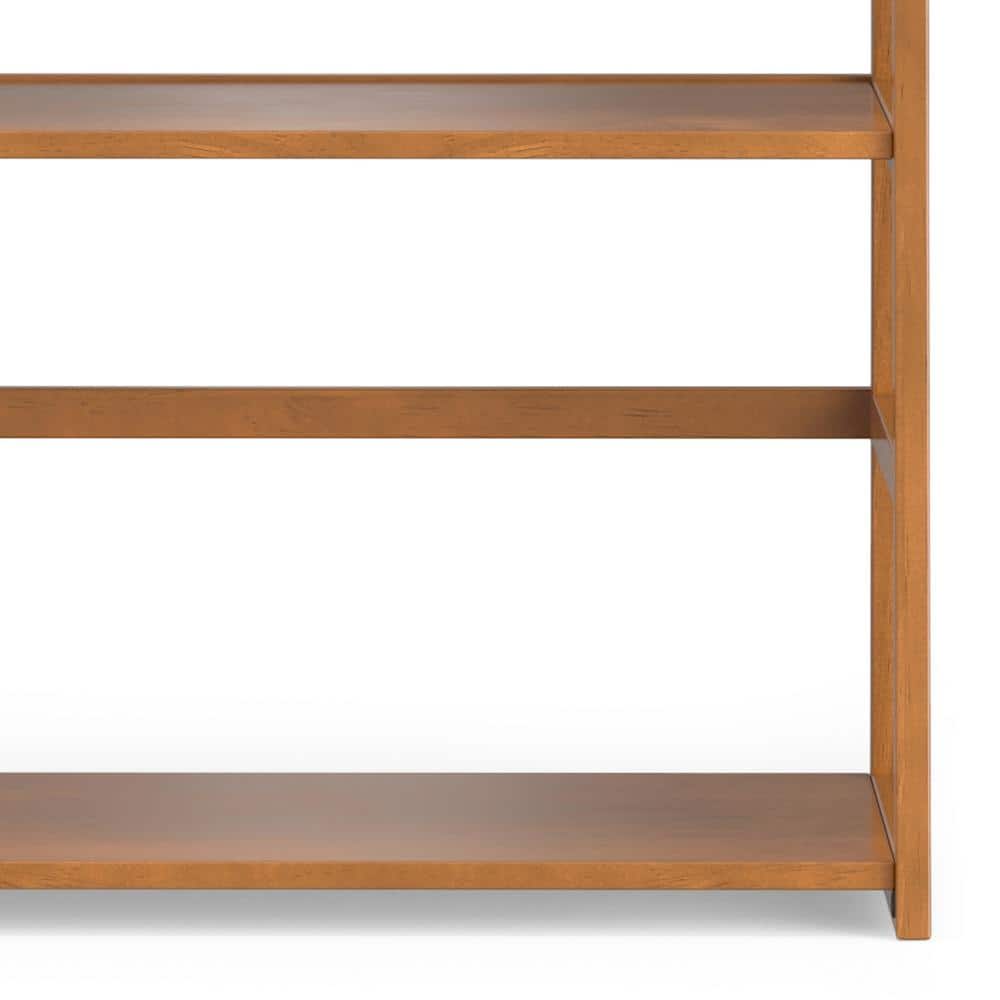 Acadian Solid Wood 63'' Ladder Shelf in Light Golden Brown