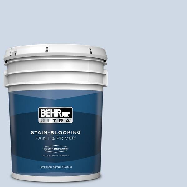 BEHR ULTRA 5 gal. #600C-2 Silent Ripple Extra Durable Satin Enamel Interior Paint & Primer