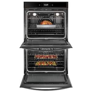 27 in. Smart Double Electric Wall Oven with Air Fry, When Connected in Fingerprint Resistant Black Stainless Steel