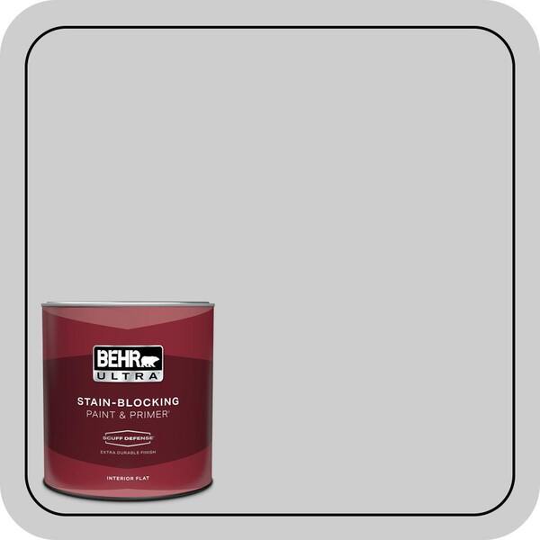BEHR ULTRA 1 qt. #770E-2 Silver Screen color Extra Durable Flat Interior Paint & Primer