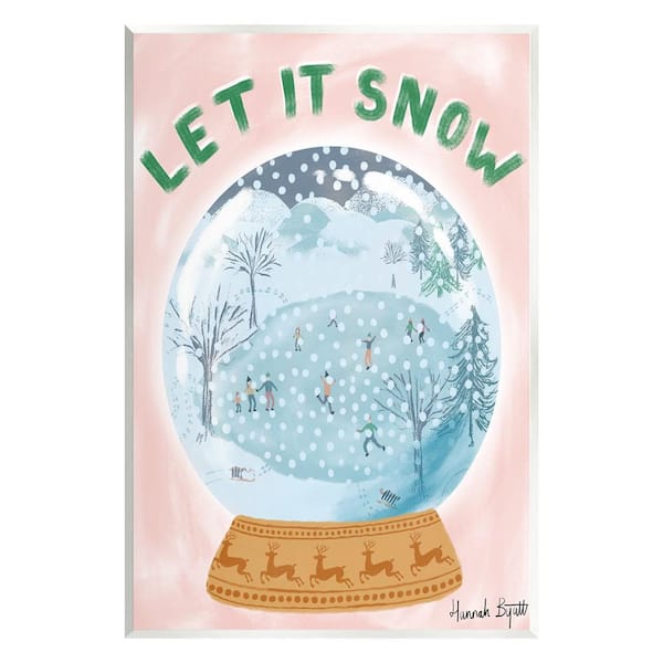 Stupell Industries Let It Snow Globe by Hannah by att 1-Piece Unframed Graphic Print People Poster Art Print 15 in. x 10 in.
