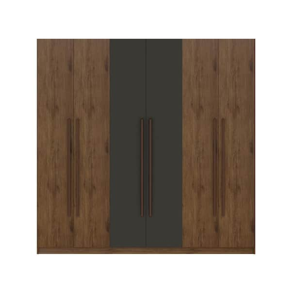 Luxor Oswego Nature and Textured Grey Wardrobe Armoire Closet