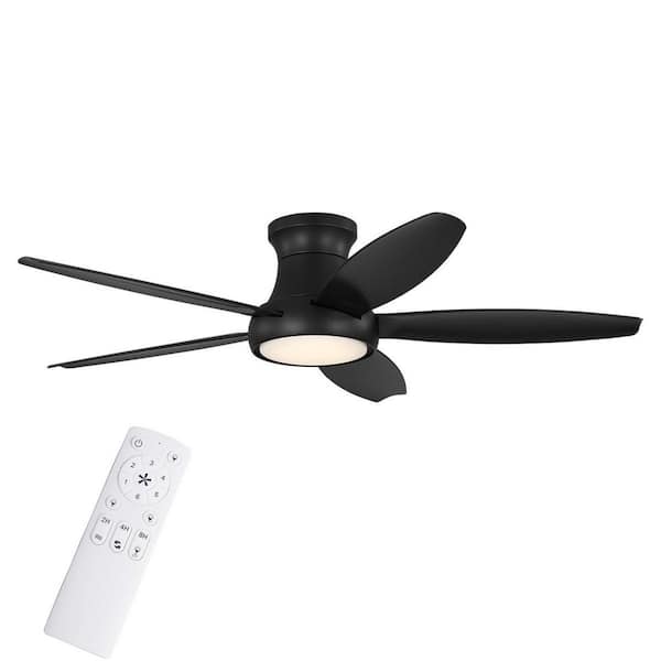 Hampton Bay Tamsin 52 in. Matte Black Flush Mount Standard Ceiling