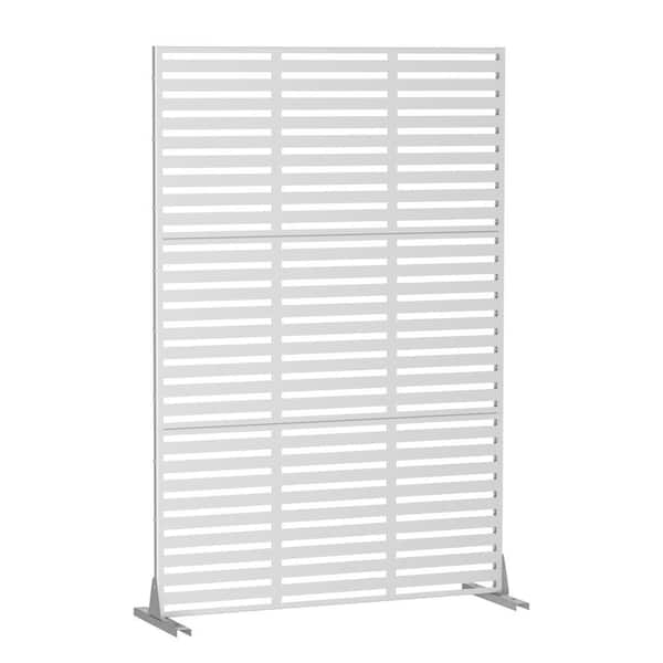 Dovelina Adams 72 in. Galvanized Steel Garden Fence Outdoor Privacy Screen Garden Screen Panels in White
