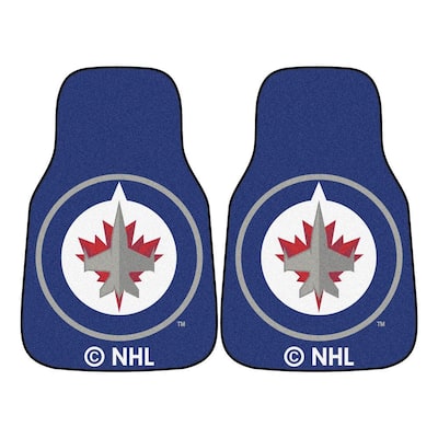 NHL Winnipeg Jets Heavy Duty 2-Piece 18 in. x 27 in. Carpet Car Mat