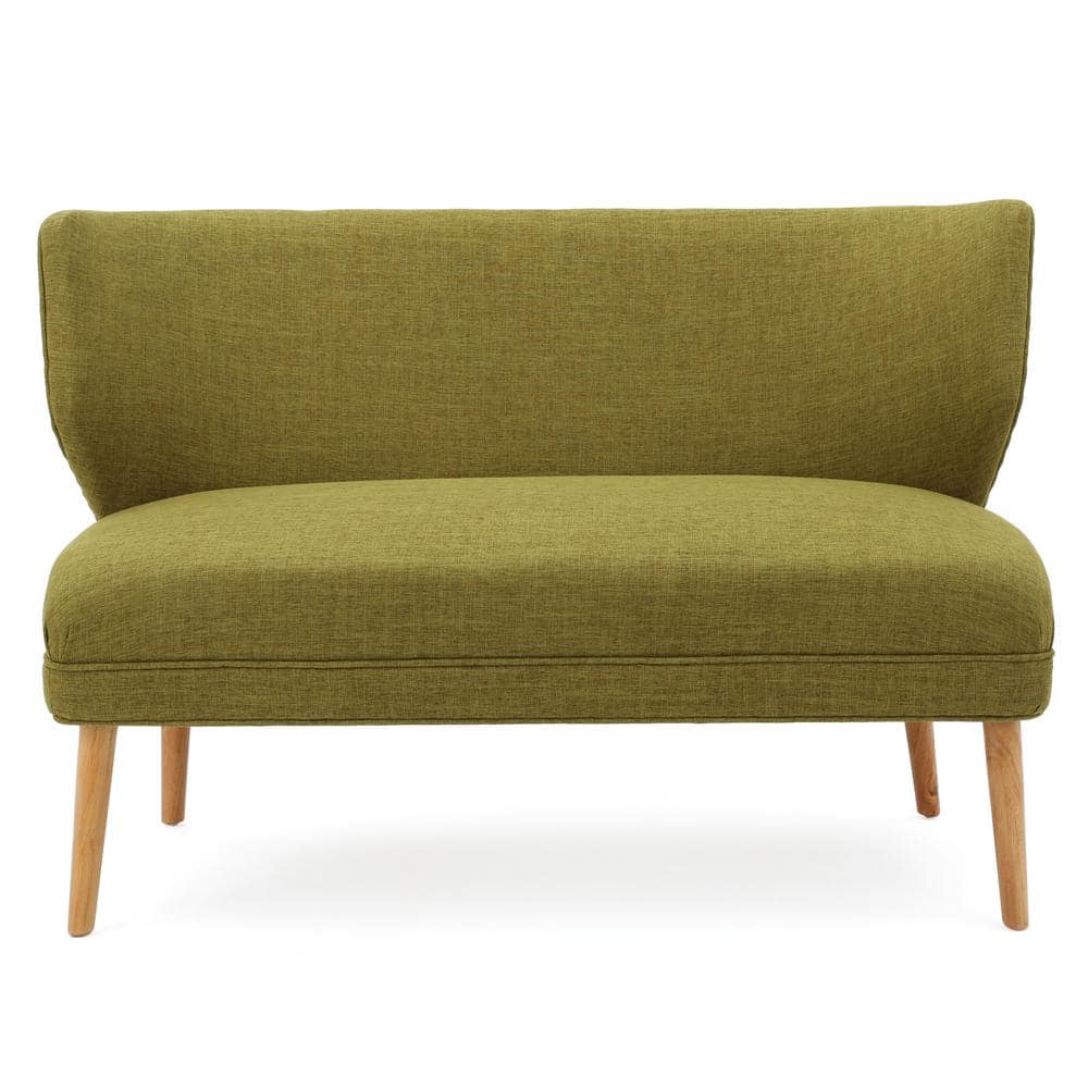 Noble House Mariah Green Polyester 2-Seater Loveseat with Tapered Wood Legs -  10255