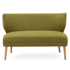 Mariah Green Polyester 2-Seater Loveseat with Tapered Wood Legs