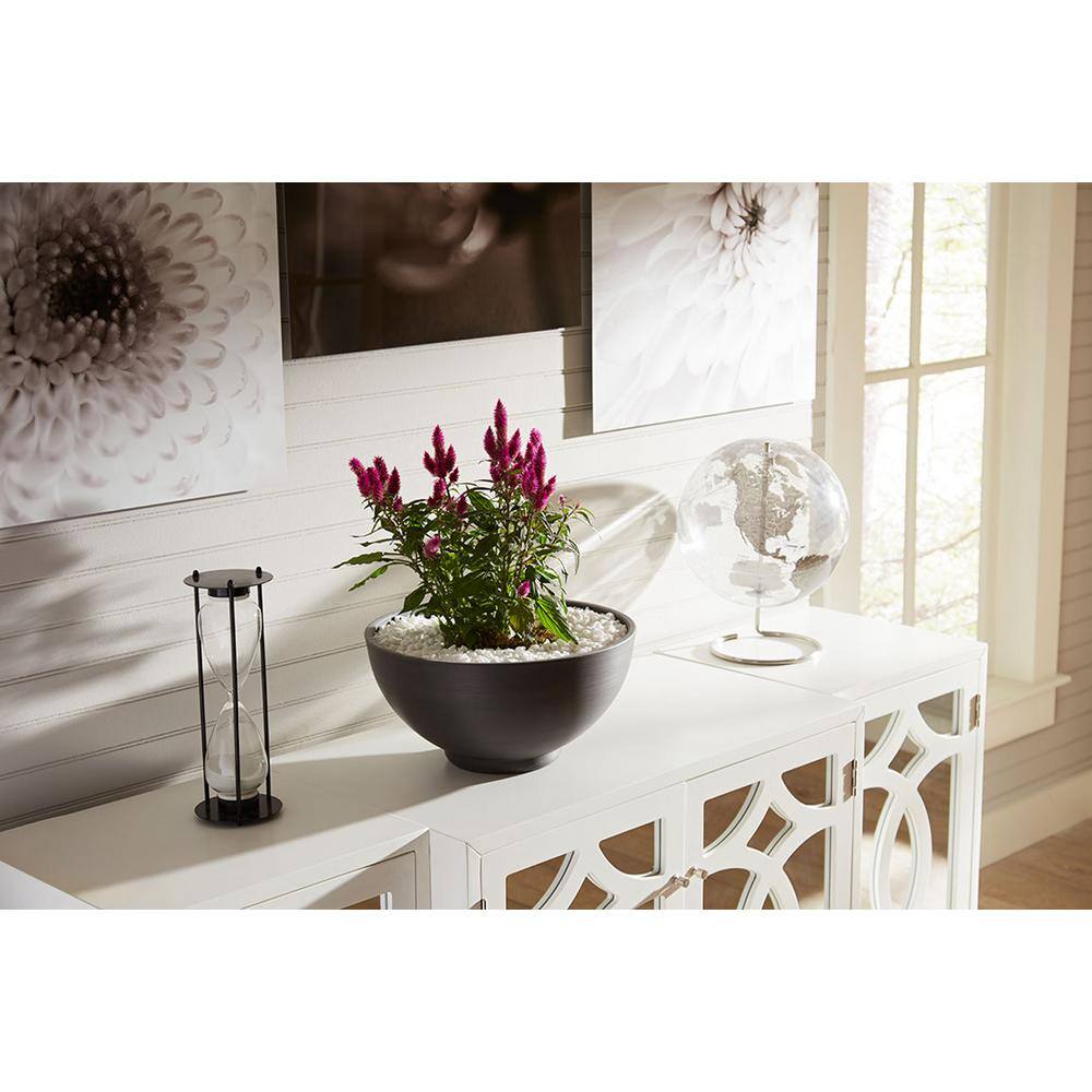 Eco-Friendly Simplicity 16" Dark Charcoal Round Bowl Planter