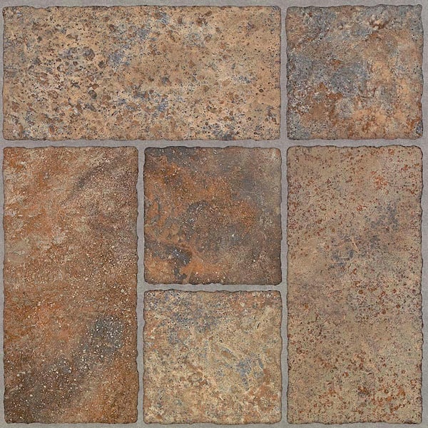 TrafficMaster Take Home Sample - Bodden Bay Terra Cotta 12 in. Width x 12 in. Length Peel and Stick Vinyl Tile