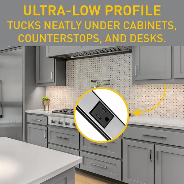 Wiremold Plugmold Stainless Steel 5 ft. GFCI 9-Outlet Hardwired Power Strip